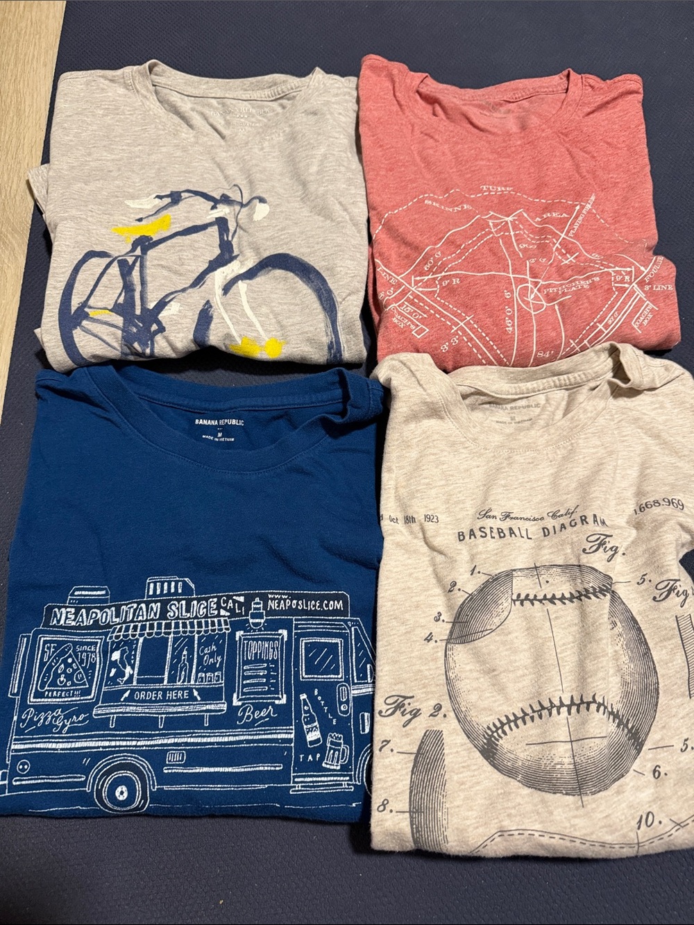 Banana Republic Factory Blue, Heather Gray & Red Boys Graphic Tee Set